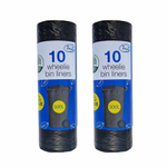 Tidyz 10 Wheelie Bin Liners 300L Black Recycle Rubbish Waste Bags Refuse Sacks