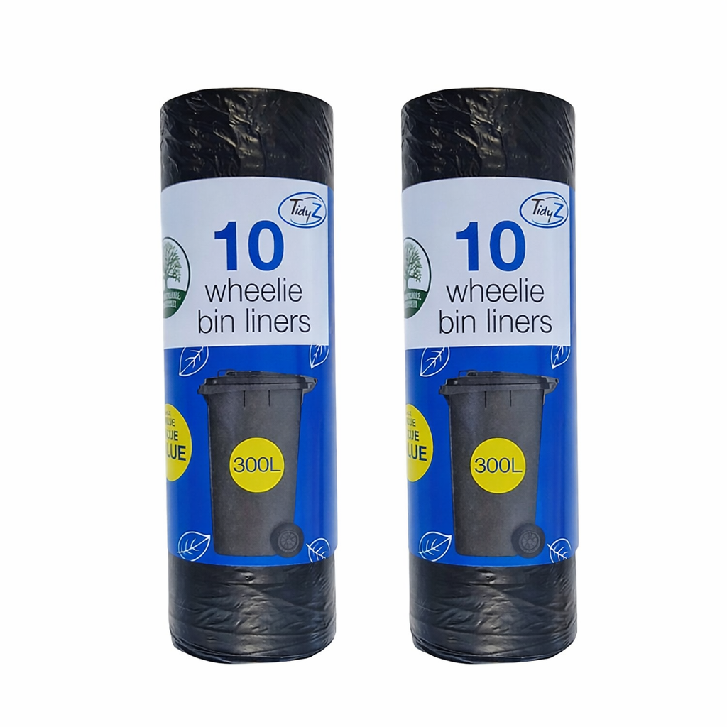 Tidyz 10 Wheelie Bin Liners 300L Black Recycle Rubbish Waste Bags Refuse Sacks