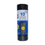 Tidyz 10 Wheelie Bin Liners 300L Black Recycle Rubbish Waste Bags Refuse Sacks
