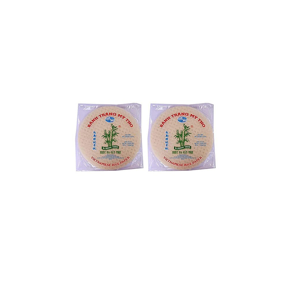 Round Vietnamese Rice paper 22cm 340g Summer Roll Goi Cuon Banh Trang Fresh Spring Roll Pack of 2